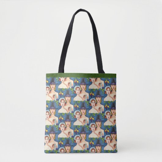 TOTE BAG ADAM & EVE PILGRIMS, BIBLICAL WHIMSY MERCI (Devant)