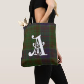 Tote Bag Adams Clan Tartan Monogramme (De près)