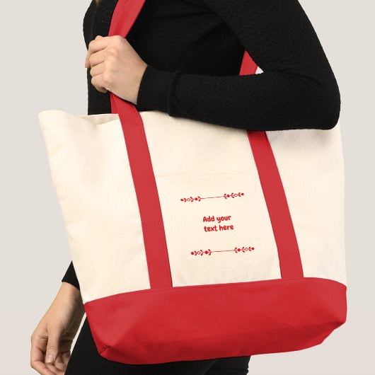 Tote Bag Add name red text