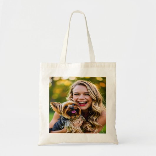 Tote Bag Add Yorkshire Terrier Photo Personalize (Devant)