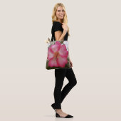 Tote Bag Adenium rose fleurs blanches fleurs florales natur (Sur le modèle)