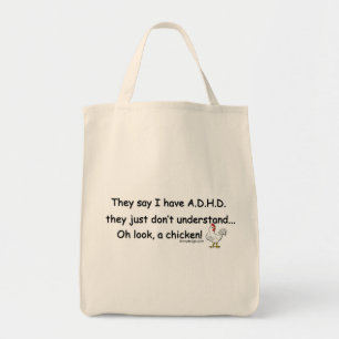 Tote Bag ADHD Chicken Humor