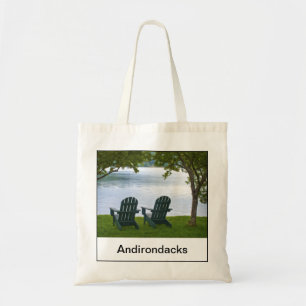Tote Bag Adirondack vide préside faire face à un lac dans