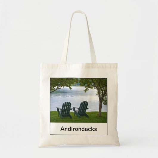 Tote Bag Adirondack vide préside faire face à un lac dans (Devant)