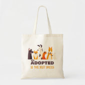 Tote Bag Adopté est la meilleure race : Secourt de chien re (Devant)