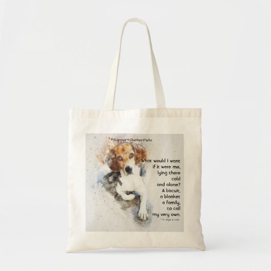 Tote Bag Adopter Un Abri - Beagle (Devant)
