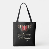 Tote Bag Adoptez le changement - Papillon rose (Dos)