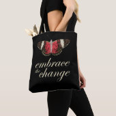 Tote Bag Adoptez le changement - Papillon rose (De près)