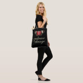Tote Bag Adoptez le changement - Papillon rose (Sur le modèle)