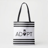 Tote Bag Adoptez le chat sauvage Tuxedo moderne (Devant)