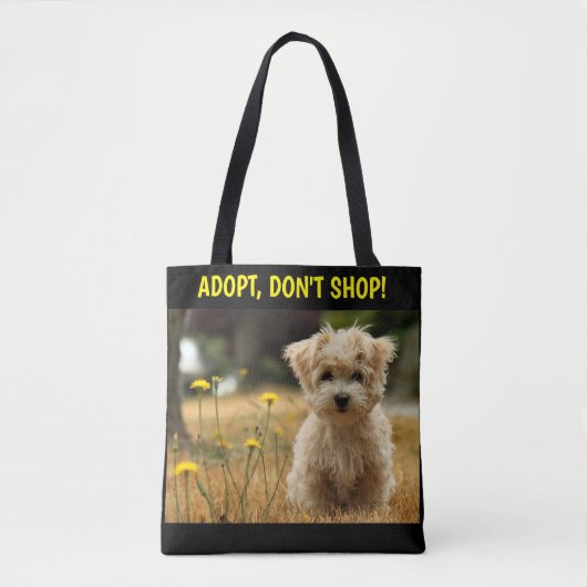 Tote Bag Adoptez, n'achetez pas Fourre-tout (Devant)