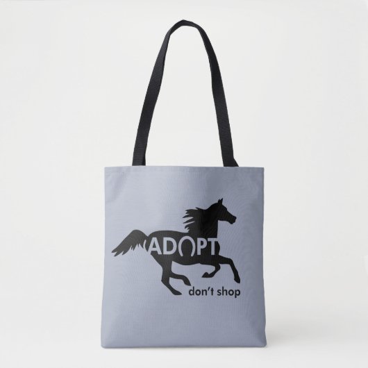 Tote Bag Adoptez Ne pas Acheter Cheval (Devant)