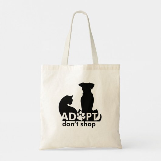 Tote Bag Adoptez Ne pas Acheter Chien Chat (Dos)