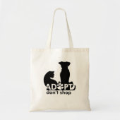 Tote Bag Adoptez Ne pas Acheter Chien Chat (Devant)