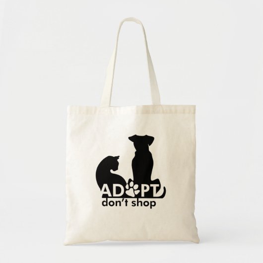 Tote Bag Adoptez Ne pas Acheter Chien Chat (Devant)
