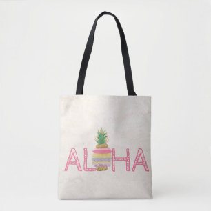 Tote Bag Adorable Aloha Hawaïen Rayé Ananas