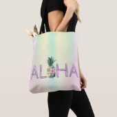 Tote Bag Adorable Aloha Hawaiian Fleurs d'ananas coloré (De près)