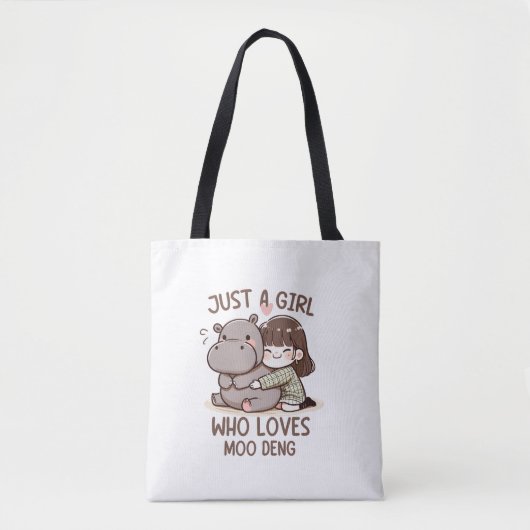 Tote Bag Adorable Baby Hippo, Jus Une Fille Qui Aime Moo De (Devant)