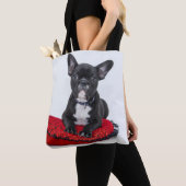 Tote Bag Adorable Black and White Bulldog Puppy Photo (De près)