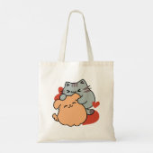 Tote Bag Adorable chat et chien Hug - Meow & Woof Design (Dos)