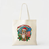 Tote Bag adorable chien de Noël (Devant)