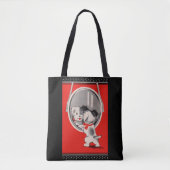 Tote Bag adorable chiot dans le miroir (Devant)