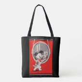 Tote Bag adorable chiot dans le miroir (Dos)
