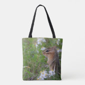 Tote Bag Adorable Chipmunk en fleurs (Dos)