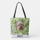 Tote Bag Adorable Custom Pet Photo with Name (Dos)