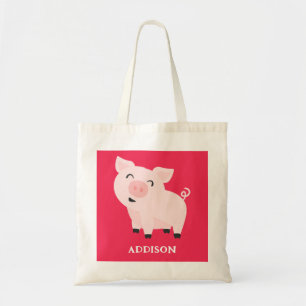 Tote Bag Adorable élevage de cochon Floral Personnalisé