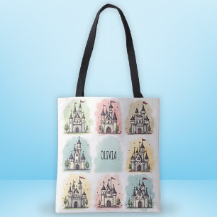 Tote Bag Adorable Fairy Tale Château Doodles