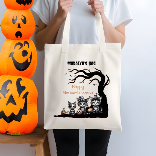 Tote Bag Adorable Fantôme Halloween chatons Trick ou traite