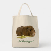 Tote Bag Adorable Guinée Cochon Mange Céleri Photo Réutilis (Dos)