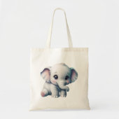 Tote Bag adorable Kawaii Baby Elephant (Devant)
