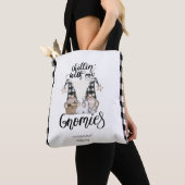 Tote Bag Adorable mignonne Gnomes Black Buffalo Plaid (De près)
