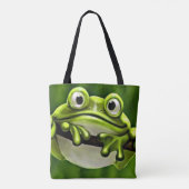 Tote Bag Adorable Mignonne Grenouille Verte Dans L'Arbre Ca (Dos)