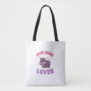 Tote Bag Adorable MOO DENG LOVER Beauté Hobbyiste Hippo Rev