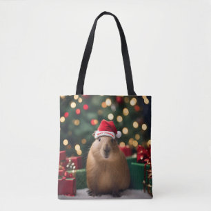 Tote Bag Adorable Noël Capybara,