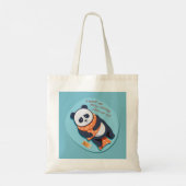 Tote Bag adorable panda besoin appel matinal (Dos)