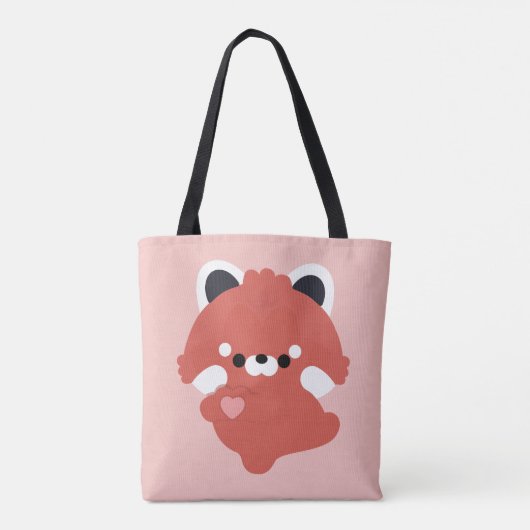 Tote Bag Adorable Panda roux d'amour (Dos)