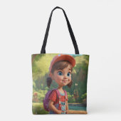 Tote Bag "Adorable petite fille de dessin animé" (Dos)