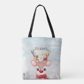 Tote Bag Adorable renne de Noël (Dos)