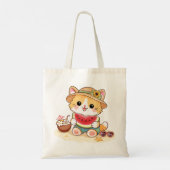 Tote Bag Adorable Summer Beach Cat  (Dos)