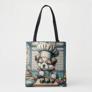 Tote Bag Adorable Sushi Chef Chiot