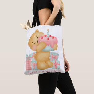 Tote Bag Adorables Joyeux Anniversaire Petit Ours
