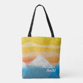 Tote Bag Adventure Await Mountain Sunset (Dos)