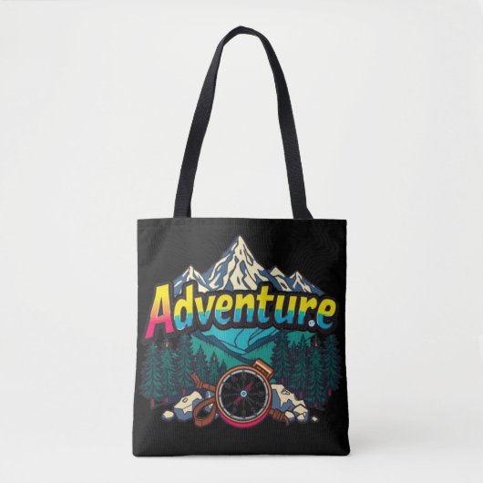Tote Bag Adventure Mountain – Outdoor Hiking Nature Design  (Devant)
