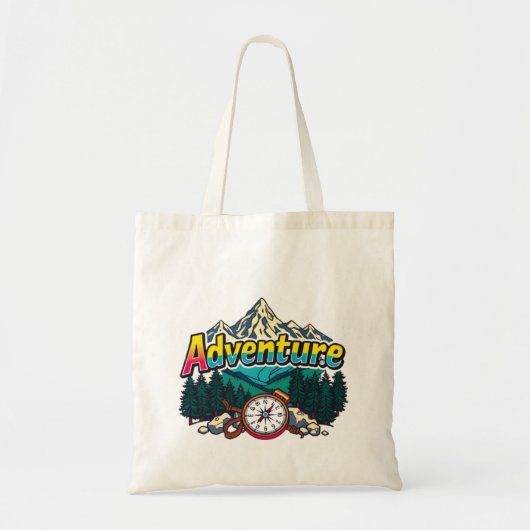 Tote Bag Adventure Mountain – Outdoor Hiking Nature Design  (Devant)