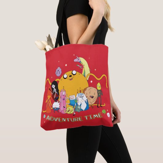 Tote Bag Adventure Time | Large Jake Group Graphic (De près)