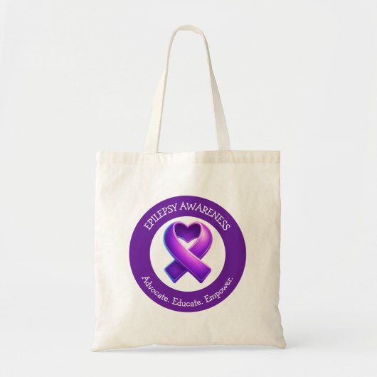 Tote Bag Advocate. Educate. Empower.| Epilepsy Awareness (Devant)